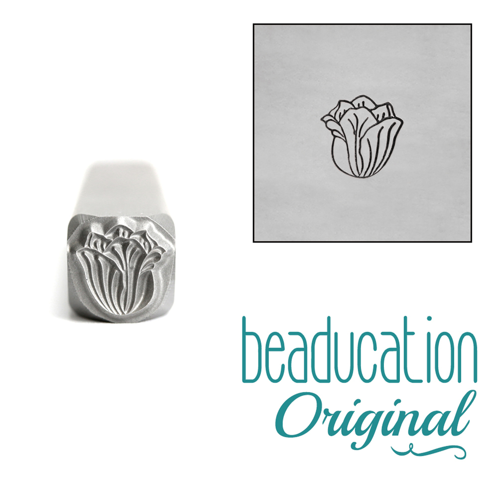 Metal Stamping Tools Tulip Flower Metal Design Stamp, 5mm - Beaducation Original